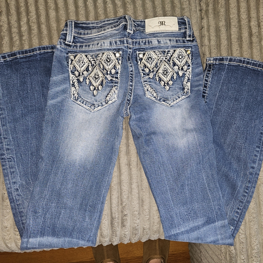 Women's Blue Embellished Jeans